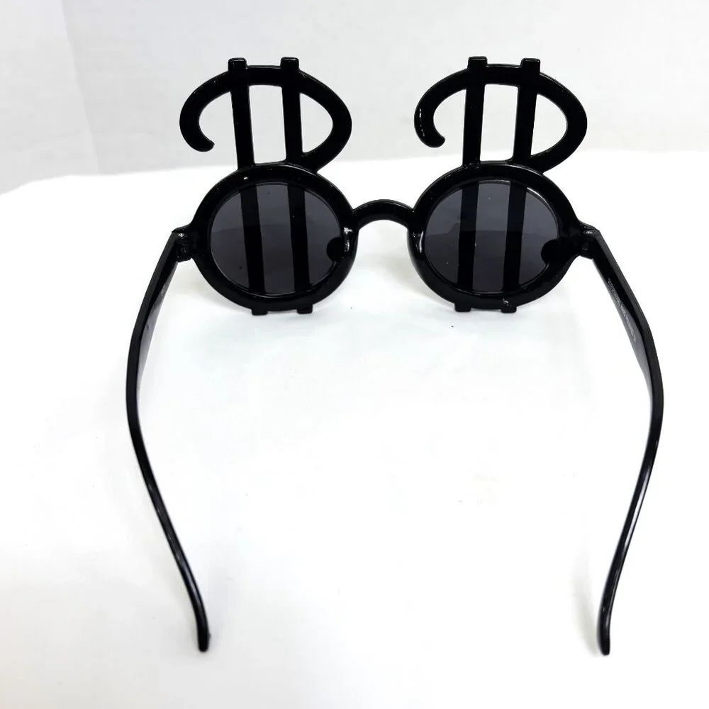 Silver Glitz  Money Dollar Sign Fashion Sunglasses Vintage NOS